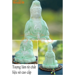 tượng quan âm sứ xanh