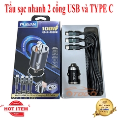 Tẩu Sạc Nhanh 2 Cổng USB và TYPE C 30W Sạc Nhanh Trên Ô Tô