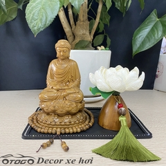 Tượng Bổn Sư Thích Ca Mâu Ni Phật gỗ thơm Trang trí xe hơi