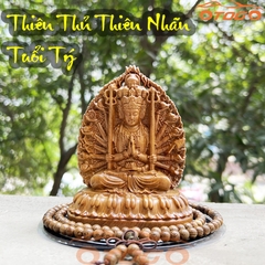 tượng phật bản mệnh tuổi sửu và tuổi tý , phật thiên thủ thiên nhãn gỗ bách xanh