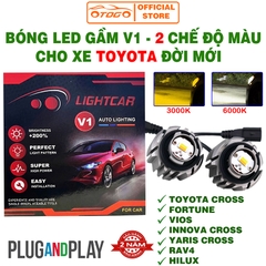 BÓNG LED GẦM 2 MÀU LIGHTCAR V1 CHO TOYOTA CROSS, FORTUNE, VIOS, YARIS, RAV4, HILUX… ĐỜI MỚI