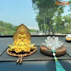 tượng quan âm đài sen họp kim mạ vàng