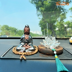 tượng phật quan âm gốm và liên hoa để ô tô