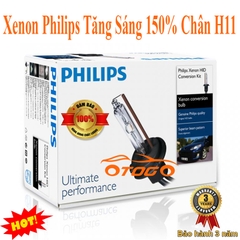 Bóng Xenon Philips Tăng Sáng 150% Chân H11 Chính Hãng