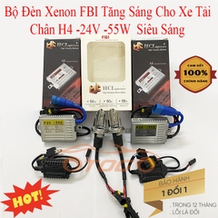 Bộ Đèn Xenon FBI Tăng Sáng Cho Xe Tải Chân H4 24V-55w Siêu Sáng