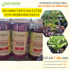 combo 3 hũ phân rynan cho mọi giai đoạn phát triển của cây trọng lượng 1,25 kg