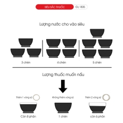 Siêu sắc thuốc Gali GL-1835 Điện áp : 220V/50Hz Công suất :  450W Dung tích : 3,5 Lít