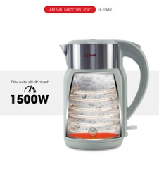 Ấm nấu nước siêu tốc gali GL-18A9 công suất  1500W/ dung tích 2,0L Thân ấm 2 lớp, ruột Inox 304 cao cấp