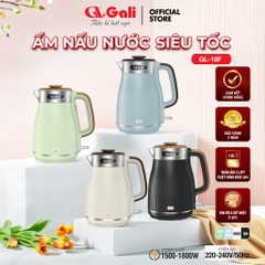 Ấm nấu nước siêu tốc gali GL-18F New công suất 1500W dung tích 1.8L Chất lượng hàng hóa nhập khẩu (Tem hợp quy CR)