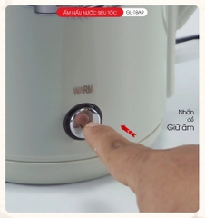 Ấm nấu nước siêu tốc gali GL-18A9 công suất  1500W/ dung tích 2,0L Thân ấm 2 lớp, ruột Inox 304 cao cấp