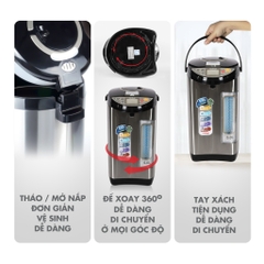 Bình thủy điện Gali GL-5050B 5 lít công suất 680w điện áp 220V Chất lượng hàng hóa nhập khẩu (Tem hợp quy CR)