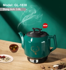 Siêu sắc thuốc gali GL-1838 Điện áp : 220V/50Hz/ Công suất : 450W Dung tích : 3.8 Lít