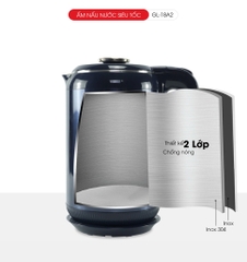 Ấm đun nước siêu tốc Gali GL-18A2 công suất 1500W dung tích 1.8L sản phẩm chính hãng có tem hợp quy CR