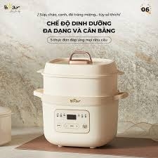 Nồi nấu chậm 1.0L Bear SC-4H10E - Dung tích: 1L - Công suất: 200W - Màu sắc: Kem - Điện áp: 220V ~ 50Hz