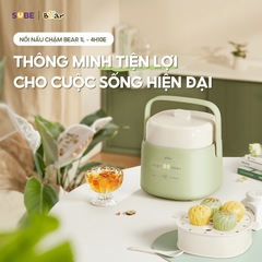 Nồi nấu chậm 1.0L Bear SC-4H10E - Dung tích: 1L - Công suất: 200W - Màu sắc: Xanh - Điện áp: 220V ~ 50Hz