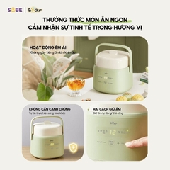 Nồi nấu chậm 1.0L Bear SC-4H10E - Dung tích: 1L - Công suất: 200W - Màu sắc: Xanh - Điện áp: 220V ~ 50Hz