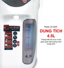 Bình thủy điện Gali GL-5045 4.5 lít 750W điện áp 200-240V Đạt chất lượng hàng hóa nhập khẩu (Tem hợp quy CR)