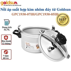 Nồi Áp Suất Nhôm Anod Goldsun Đáy Từ Dung Tích 7L, Dùng Trên Mọi Loại Bếp - GPC1930-07IH