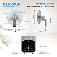 Quạt treo tường lifestyle Daikiosan DQ122