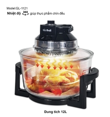 Lò nướng thuỷ tinh Gali GL-1121  Điện áp 220-240V/ 50-60Hz công suất 1400w dung tích17L sản phẩm chính hãng Chất lượng hàng hóa nhập khẩu (Tem hợp quy CR)