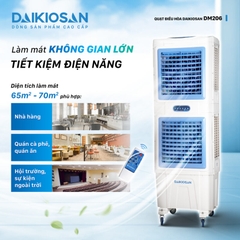 Máy làm mát Daikiosan DM206 Công suất motor: 420 W  Điện áp: 220 V – 50 Hz