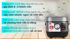 Nồi cơm cao tần Toshiba 1.8 lít-1300W RC-18IP1PV – Hàng chính hãng