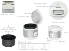 Nồi cơm nắp gài Philips 1.8 lít/650W HD3008/30