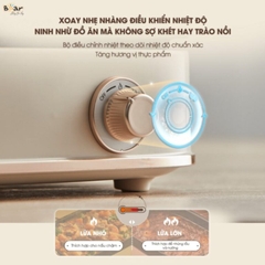 Nồi lẩu Bear SB-NL45K - Công suất: 1600W - Điện áp: 220V ~ 50Hz - Dung tích 4,5L - Nướng, Lẩu - Màu sắc: Kem