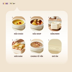 Nồi nấu chậm 0.8L Bear SB-NNC08 – Chất liệu: Lõi nồi làm từ sứ trắng cao cấp, không mùi – Màu sắc: Kem – Dung tích: 0.8L – Công suất: 200W – Điện áp: 220V~ 50Hz