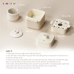 Nồi nấu chậm 0.8L Bear SB-NNC08 – Chất liệu: Lõi nồi làm từ sứ trắng cao cấp, không mùi – Màu sắc: Kem – Dung tích: 0.8L – Công suất: 200W – Điện áp: 220V~ 50Hz