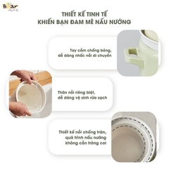 Nồi nấu chậm 2.0L Bear SB-NNC20 - Công suất: 175W - Điện áp: 220V ~ 50Hz - Dung tích 2L - Nấu trực tiếp, nắp thuỷ tinh - Màu sắc: Xanh mint