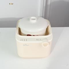 Nồi nấu chậm 0.8L Bear SB-NNC08 – Chất liệu: Lõi nồi làm từ sứ trắng cao cấp, không mùi – Màu sắc: Kem – Dung tích: 0.8L – Công suất: 200W – Điện áp: 220V~ 50Hz