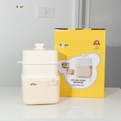 Nồi nấu chậm 0.8L Bear SB-NNC08 – Chất liệu: Lõi nồi làm từ sứ trắng cao cấp, không mùi – Màu sắc: Kem – Dung tích: 0.8L – Công suất: 200W – Điện áp: 220V~ 50Hz