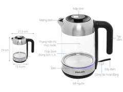 Bình đun siêu tốc Philips 1.7 lít HD9339/80