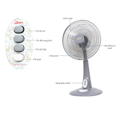 QUẠT LỬNG LIFAN QL-216 quạt lỡ thấp êm mát dùng phòng khách, phòng ngủ