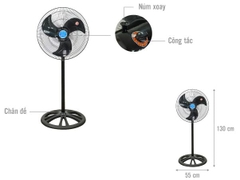 Quạt đứng Ching Hai HS920B màu đen 133W/220V