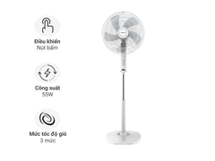 Quạt đứng lốc xoáy Toshiba F-ASB50VN(W) 55W - màu bạc