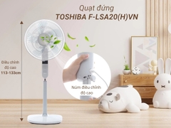 Quạt đứng Toshiba F-LSA20(H)VN 5 cánh, màu xám, màn hình LED hiển thị