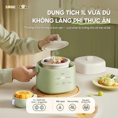 Nồi nấu chậm 1.0L Bear SC-4H10E - Dung tích: 1L - Công suất: 200W - Màu sắc: Xanh - Điện áp: 220V ~ 50Hz