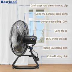 Quạt sàn công nghiệp Hawin HF20-45 130w cánh nhôm 450mm
