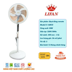 Quạt Đứng Có Điều Khiển Lifan Đ16RCO ( 50W), có remote, sải cánh 40cm