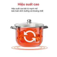NỒI CAO INOX HAPPYCOOK 3 ĐÁY 28-30-32CM - SỬ DỤNG BẾP TỪ