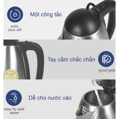 ẤM ĐUN SIÊU TỐC GALI GL-0018C -1,8 lít - INOX SUS 304 HÀNG CHÍNH HÃNG