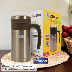 CA GIỮ NHIỆT CÓ LỌC TRÀ ZEBRA PICNIC  II 450ml - 912711 - TAY CẦM HỞ
