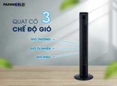 QUẠT THÁP PANWORLD PW-2224 mát êm dịu, điều hòa không khí tiết kiệm điện cho máy lạnh