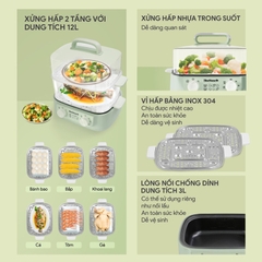 Nồi Hấp Đa Năng BlueStone MPB-7235 15 Lít 1500W