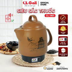 Ấm sắc thuốc Gali GL-1801 NH  3.3Lít  450W Chất lượng hàng hóa nhập khẩu (Tem hợp quy CR).