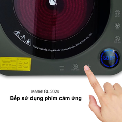 Bếp điện quang gali GL-2024  Điện áp: 220V/50Hz  Công suất: 2000W  Sản phẩm đạt chất lượng hàng nhập khẩu tem hợp quy CR. 