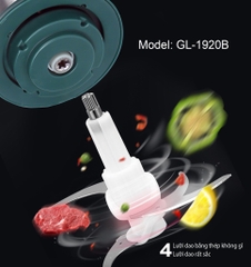 Máy xay thịt Gali GL-1920B 2 lít đa năng siêu mạnh 4 lưỡi dao sắc bén cối INOX bảo hành 2 năm chính hãng