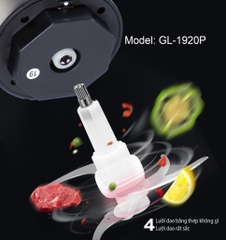 Máy xay thịt Gali GL-1920P 2 lít đa năng siêu mạnh 4 lưỡi dao sắc bén cối INOX bảo hành 2 năm chính hãng